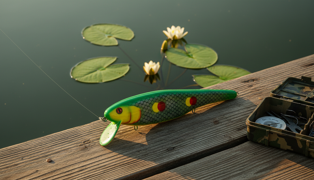 16" St. Lawrence frog in a natural fishing setting