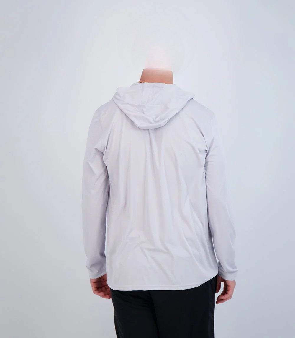 Teaser Hoodie - Light Grey — fishing hoodie, view 2