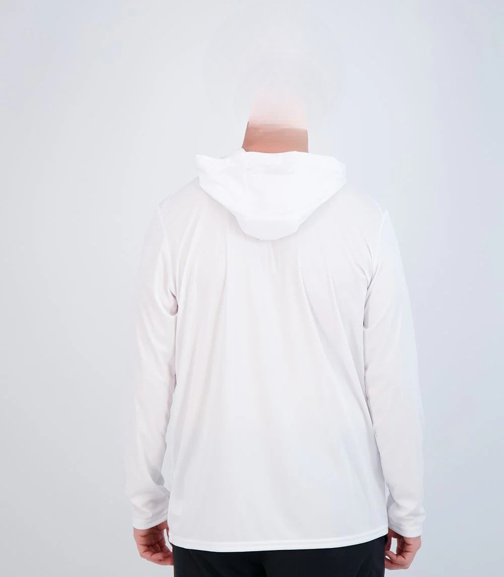 Teaser Hoodie - White — fishing hoodie, view 2
