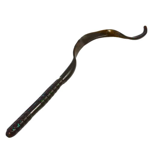 Ribbon Tail Worm 10" - Plum w/ Green and Blue Flakes (10-Pack) — soft plastic fishing bait