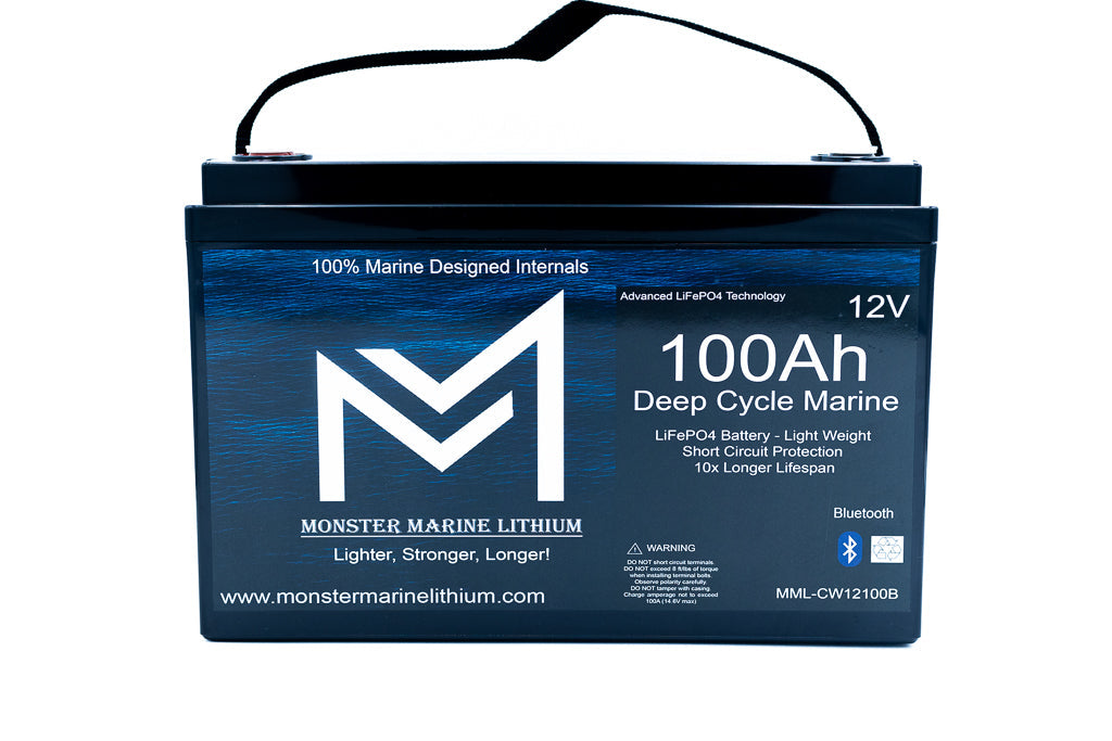 12v 100Ah Bluetooth Deep Cycle Lithium Marine Battery Group 31, view 2