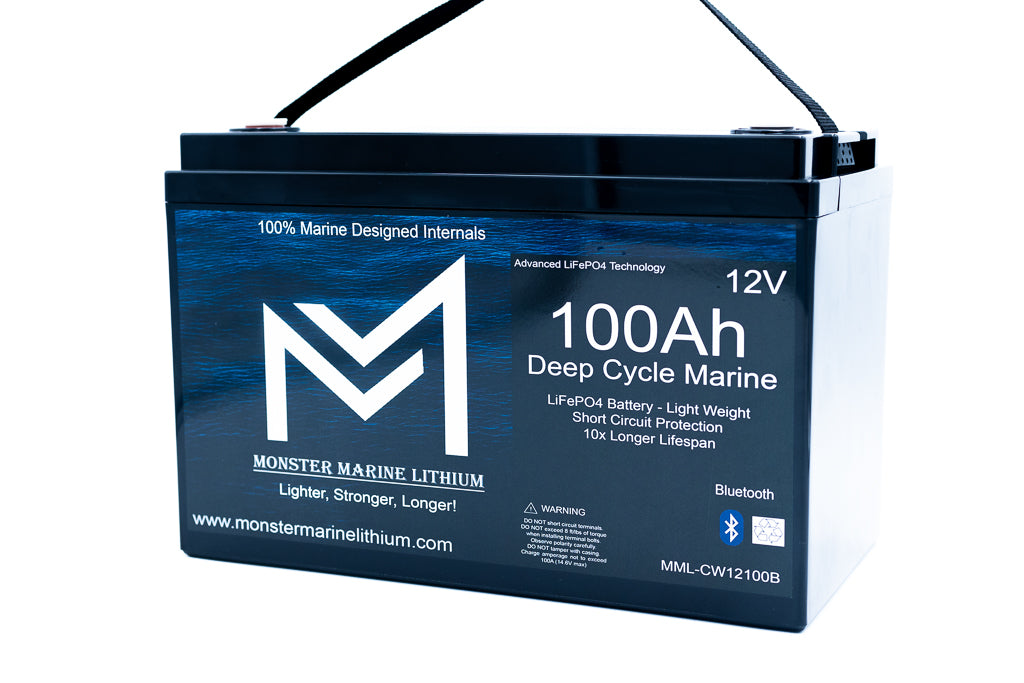 12v 100Ah Bluetooth Deep Cycle Lithium Marine Battery Group 31, view 3