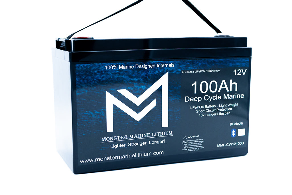 12v 100Ah Bluetooth Deep Cycle Lithium Marine Battery Group 31, view 4