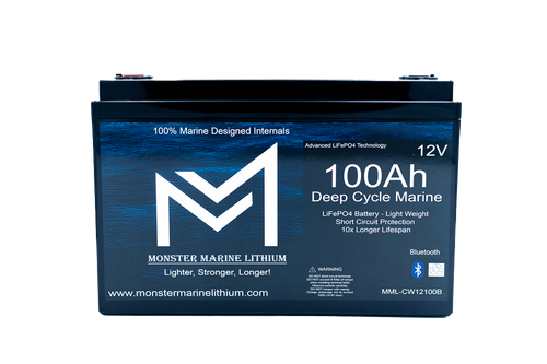12v 100Ah Bluetooth Deep Cycle Lithium Marine Battery Group 31
