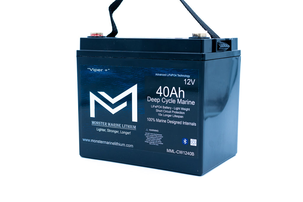12v 40Ah Deep Cycle Lithium Marine Battery "Viper" - Bluetooth - MML-CW1240B, view 3