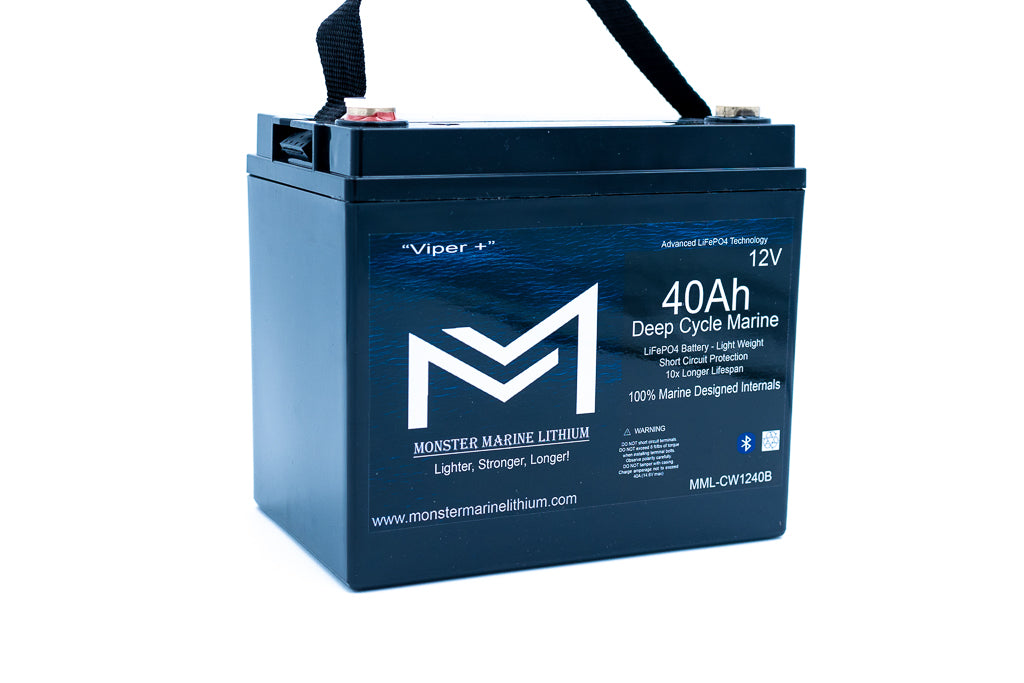 12v 40Ah Deep Cycle Lithium Marine Battery "Viper" - Bluetooth - MML-CW1240B, view 2