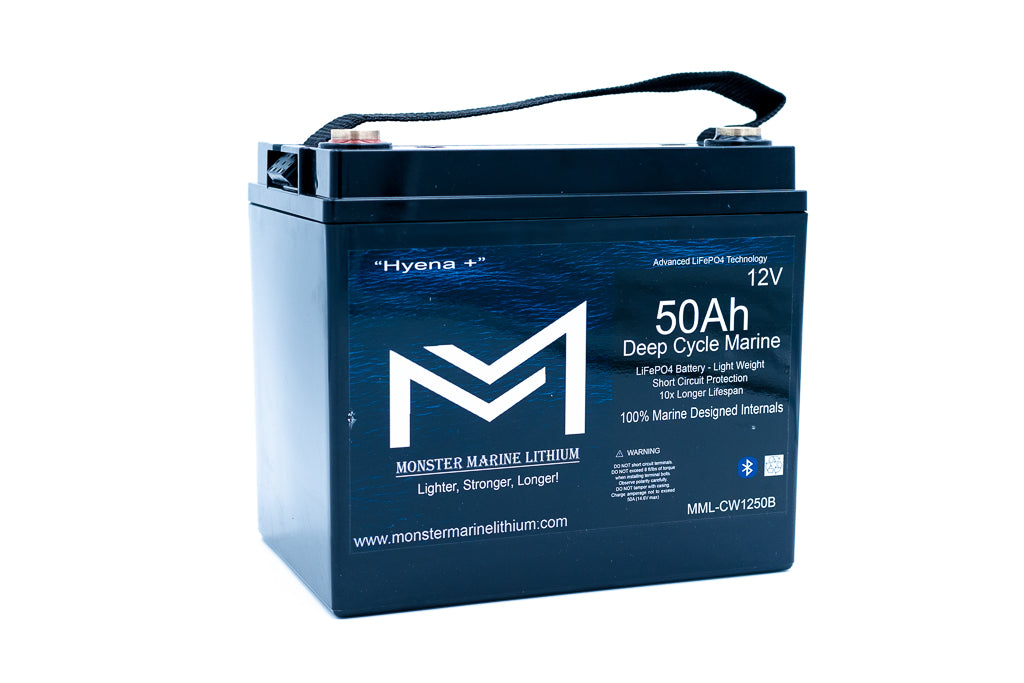 12v 50Ah Deep Cycle Lithium Marine Battery "Hyena" - Bluetooth - MML-CW1250B, view 3