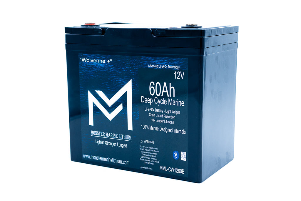 12v 60Ah Deep Cycle Lithium Marine Battery "Wolverine" - Bluetooth - MML-1260B, view 2