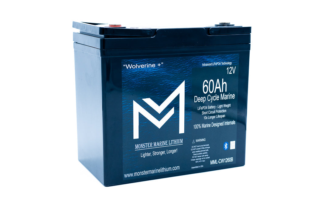 12v 60Ah Deep Cycle Lithium Marine Battery "Wolverine" - Bluetooth - MML-1260B, view 3