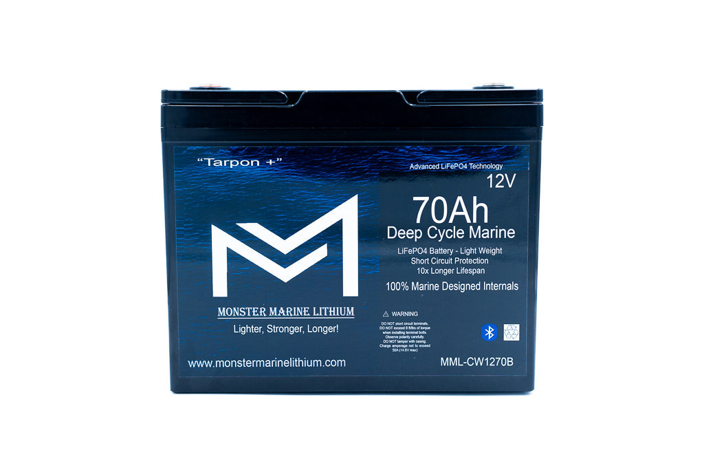 12v 70Ah Deep Cycle Lithium Marine Battery "Tarpon" Bluetooth, view 2