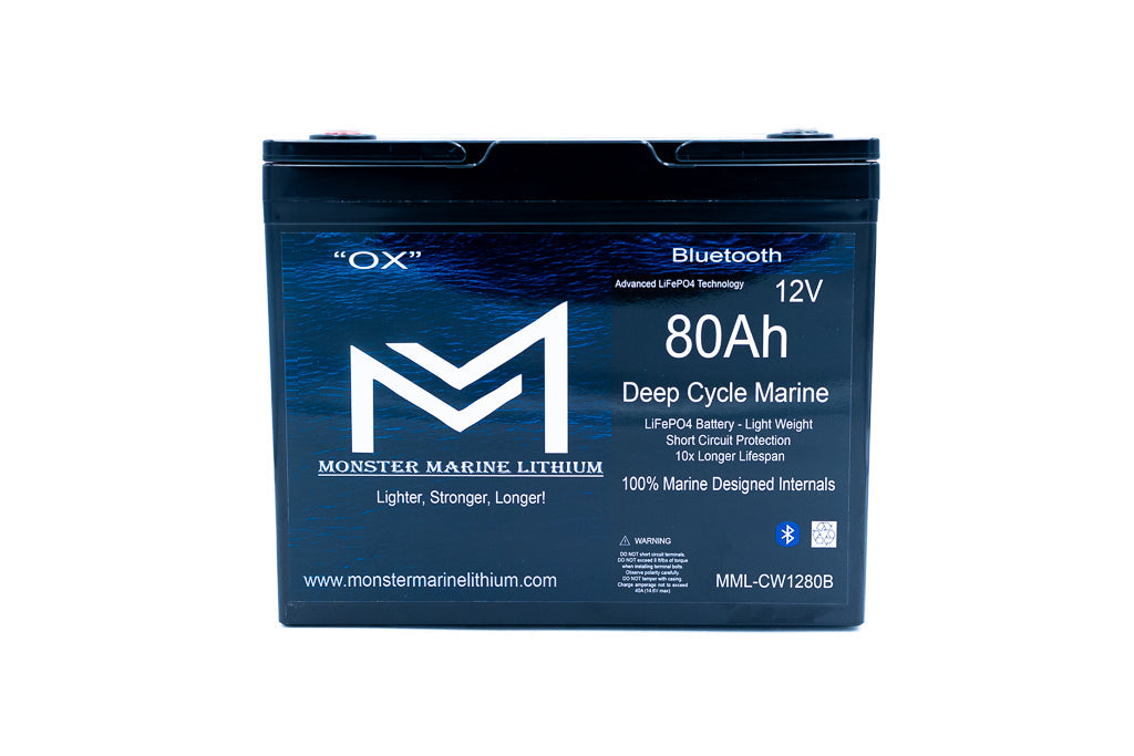 12v 80Ah Bluetooth Deep Cycle Lithium Marine Battery, view 2