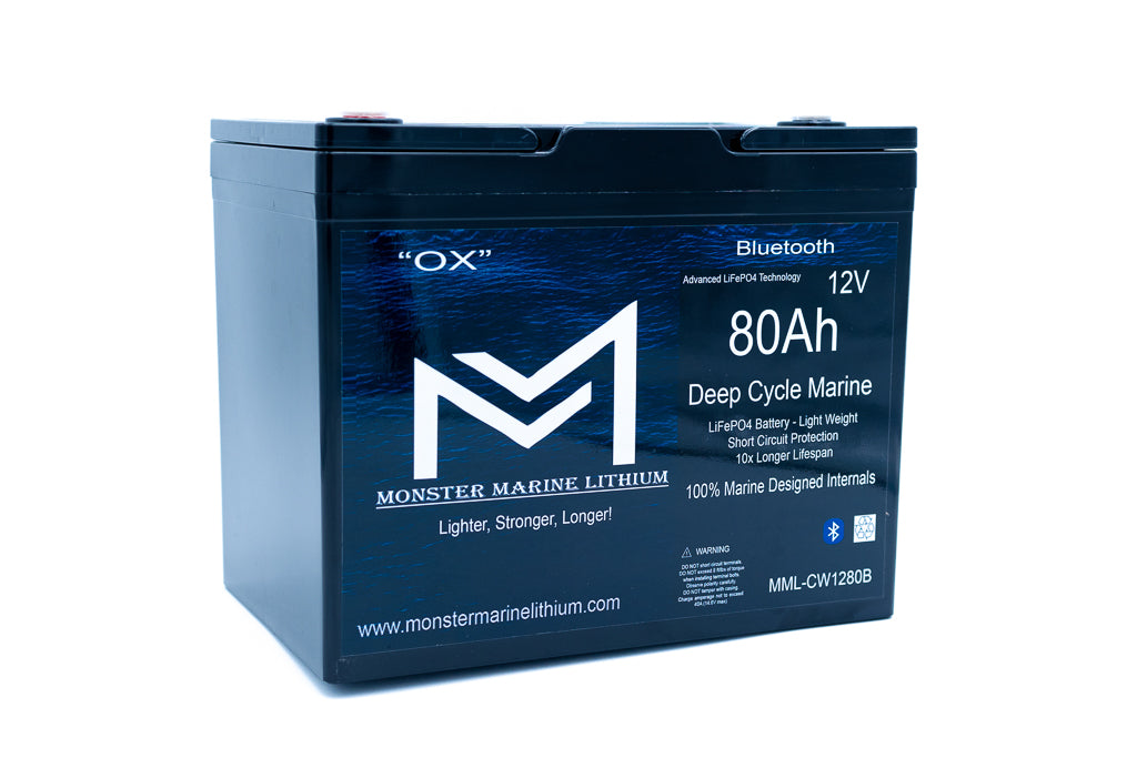 12v 80Ah Bluetooth Deep Cycle Lithium Marine Battery, view 4