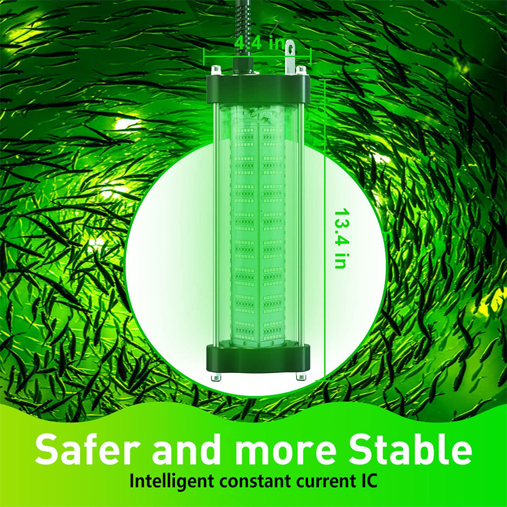 200W 300W Underwater Fishing Light 12V IP68 Waterproof Aluminum High Power Glowing Boat Fish Attractants Lure Green Submersib