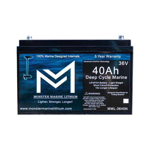 36V 40AH Bluetooth Deep Cycle Lithium Marine Trolling Battery MML-3640B