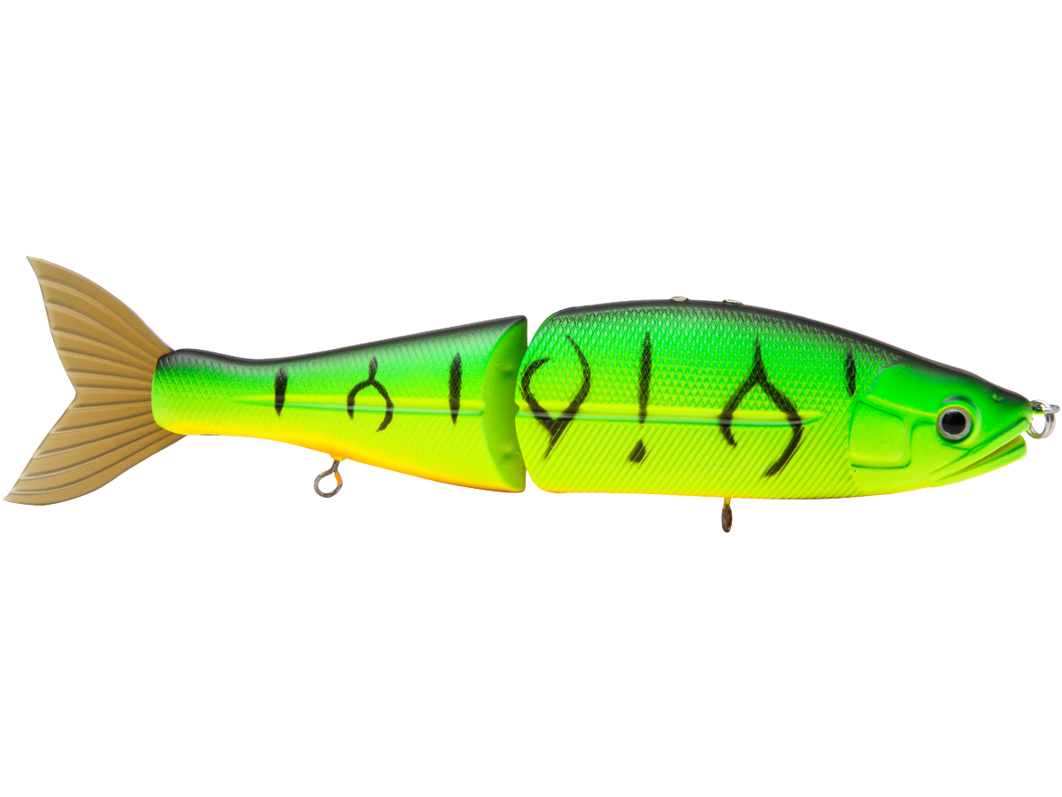 Fishing lure shaped like a fish with a white background
