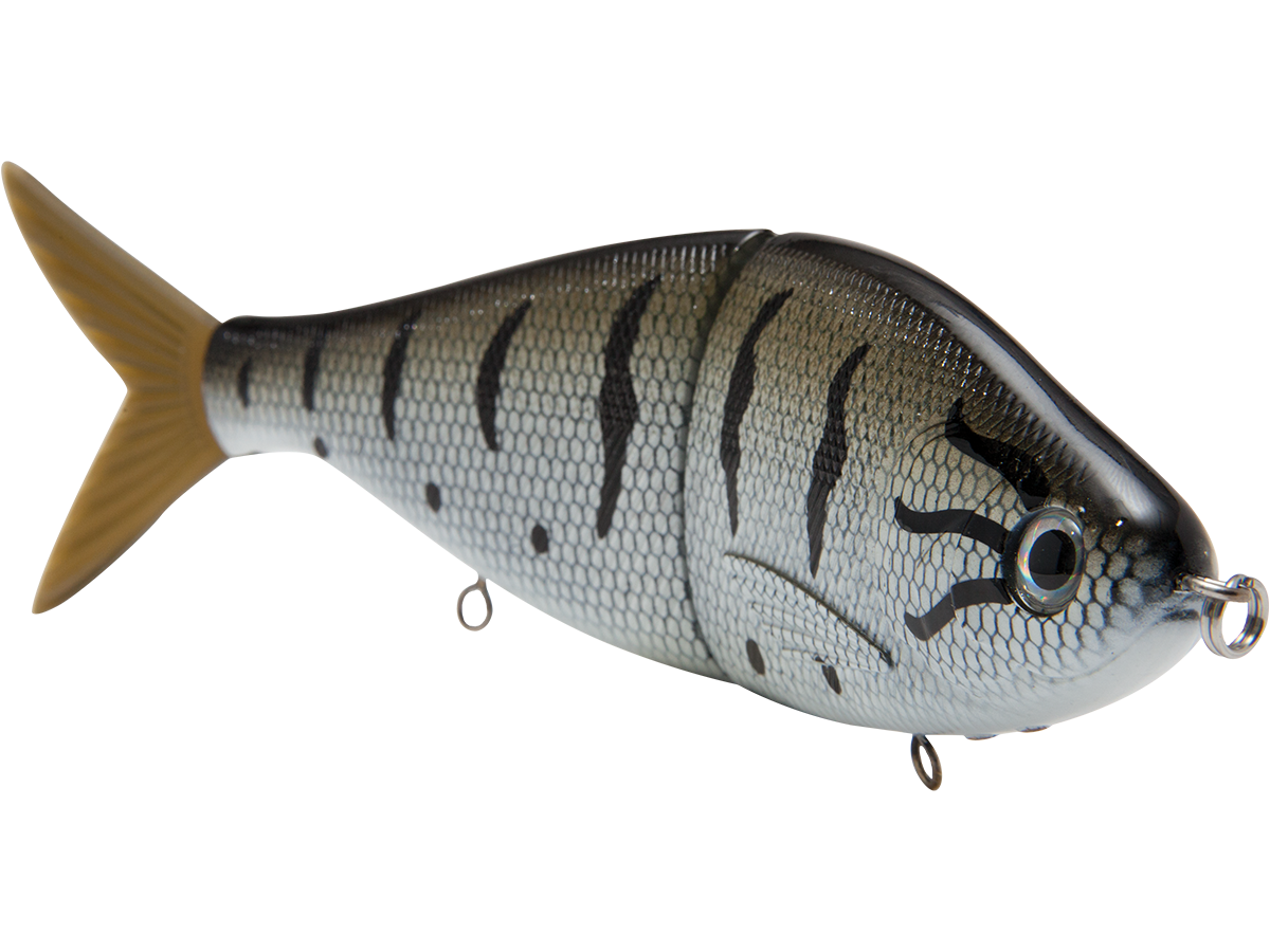 Fishing lure resembling a fish on a white background