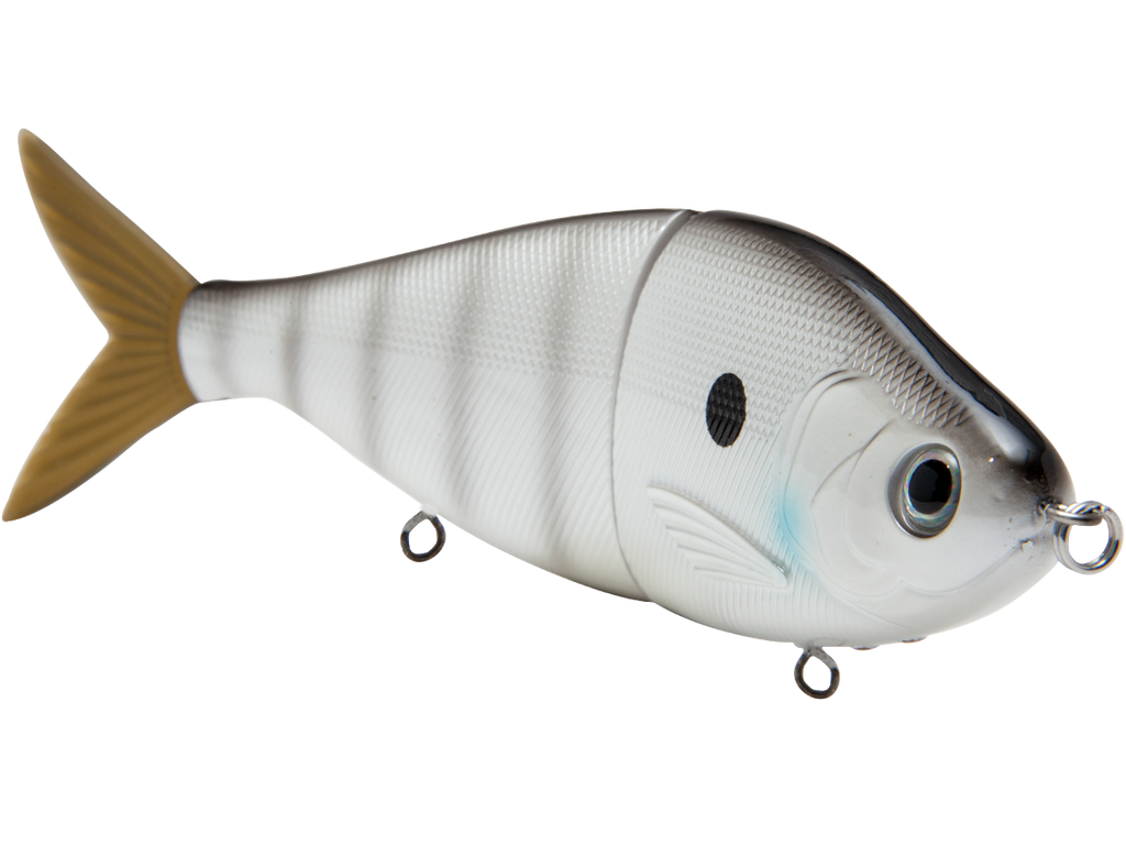 Fishing lure resembling a fish on a white background