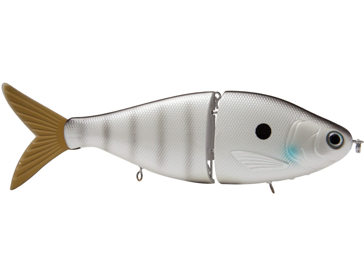Realistic fish-shaped fishing lure on a white background