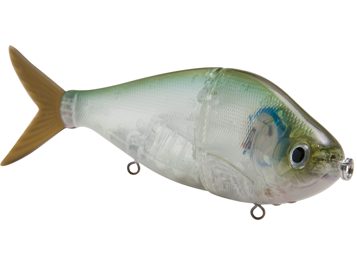 Fishing lure resembling a fish on a white background