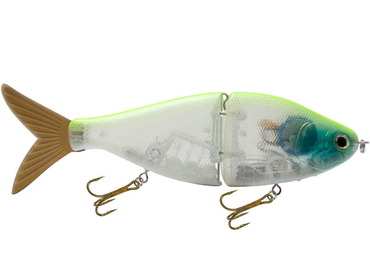 Fishing lure with a detailed design on a white background