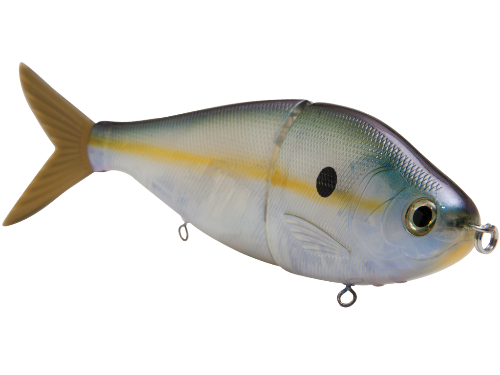 Fishing lure with a realistic fish design on a white background
