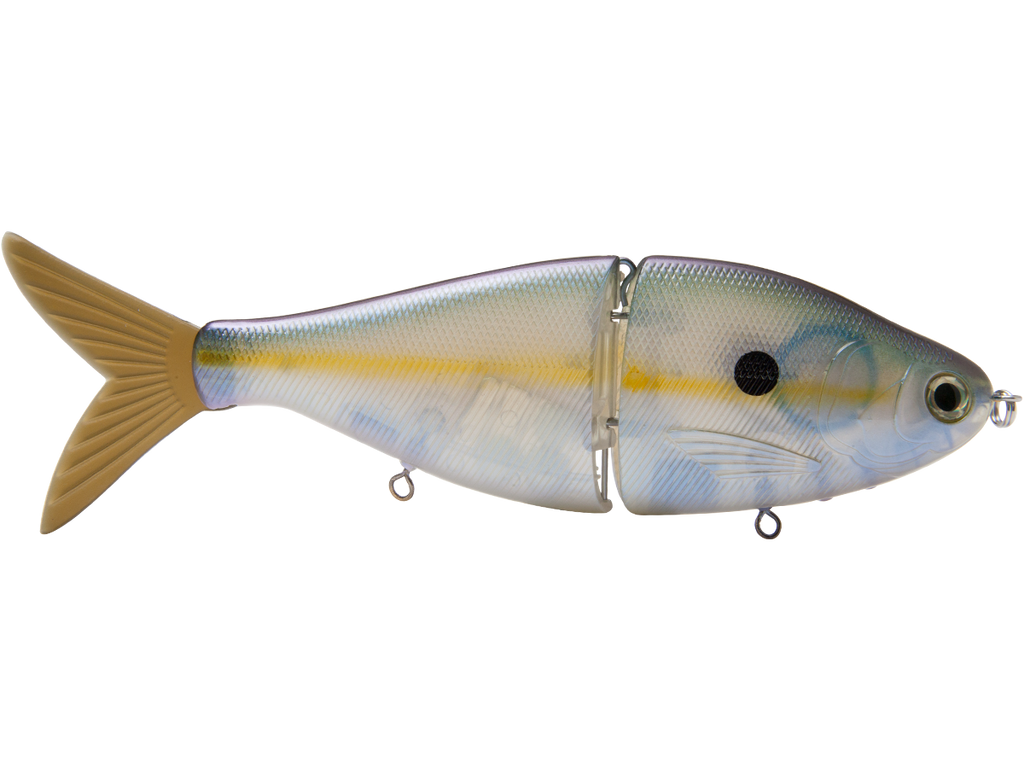 Fishing lure shaped like a fish on a white background