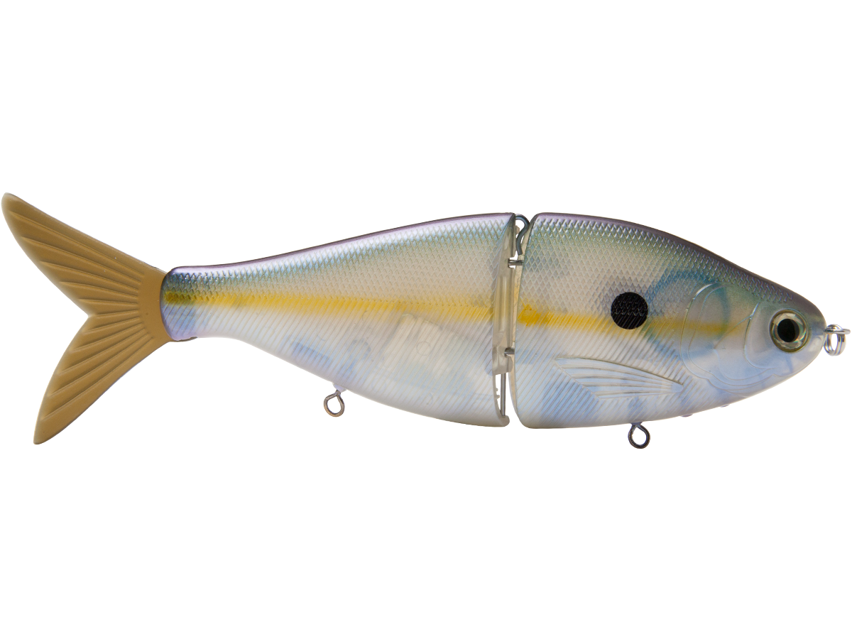 Fishing lure shaped like a fish on a white background