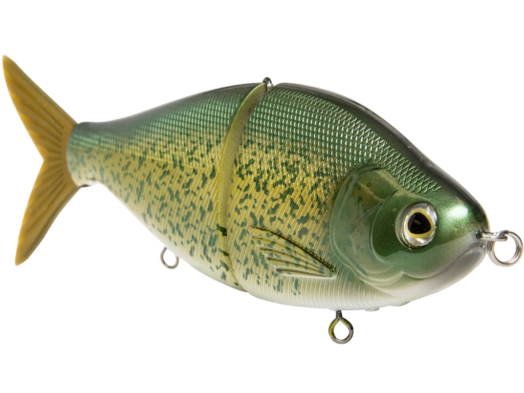 Fishing lure resembling a fish on a white background