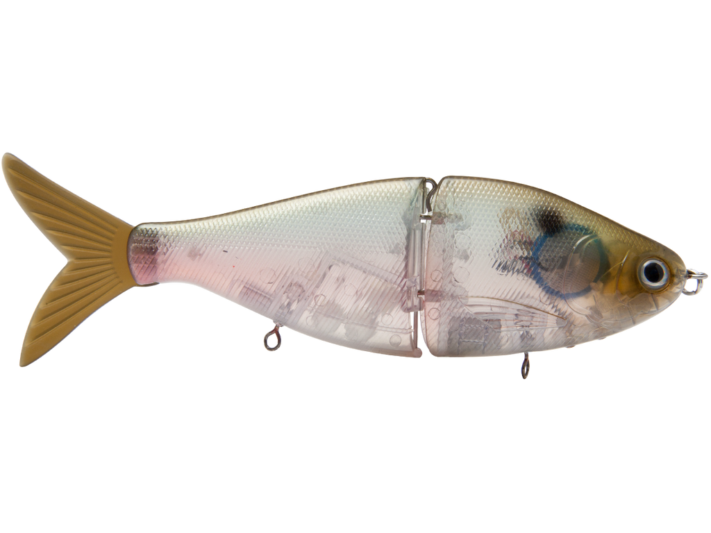 Fishing lure resembling a fish on a white background