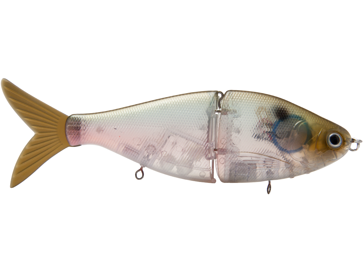Fishing lure resembling a fish on a white background