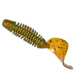 Screw Tail - Green Pumpkin Red Flakes (15-Pack) — soft plastic fishing bait