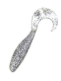 Shad Grub 2.5" - Clear w/ Silver Glitter (10-Pack) — soft plastic fishing bait