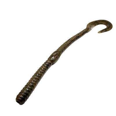 Curl Tail 6" - Green Pumpkin (10-Pack) — soft plastic fishing bait