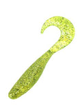 Shad Grub 2.5" - Chartreuse Glitter (10-Pack) — soft plastic fishing bait