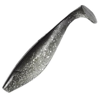 Swim Shad 5" - Black Silver Glitter (5-Pack) — soft plastic fishing bait