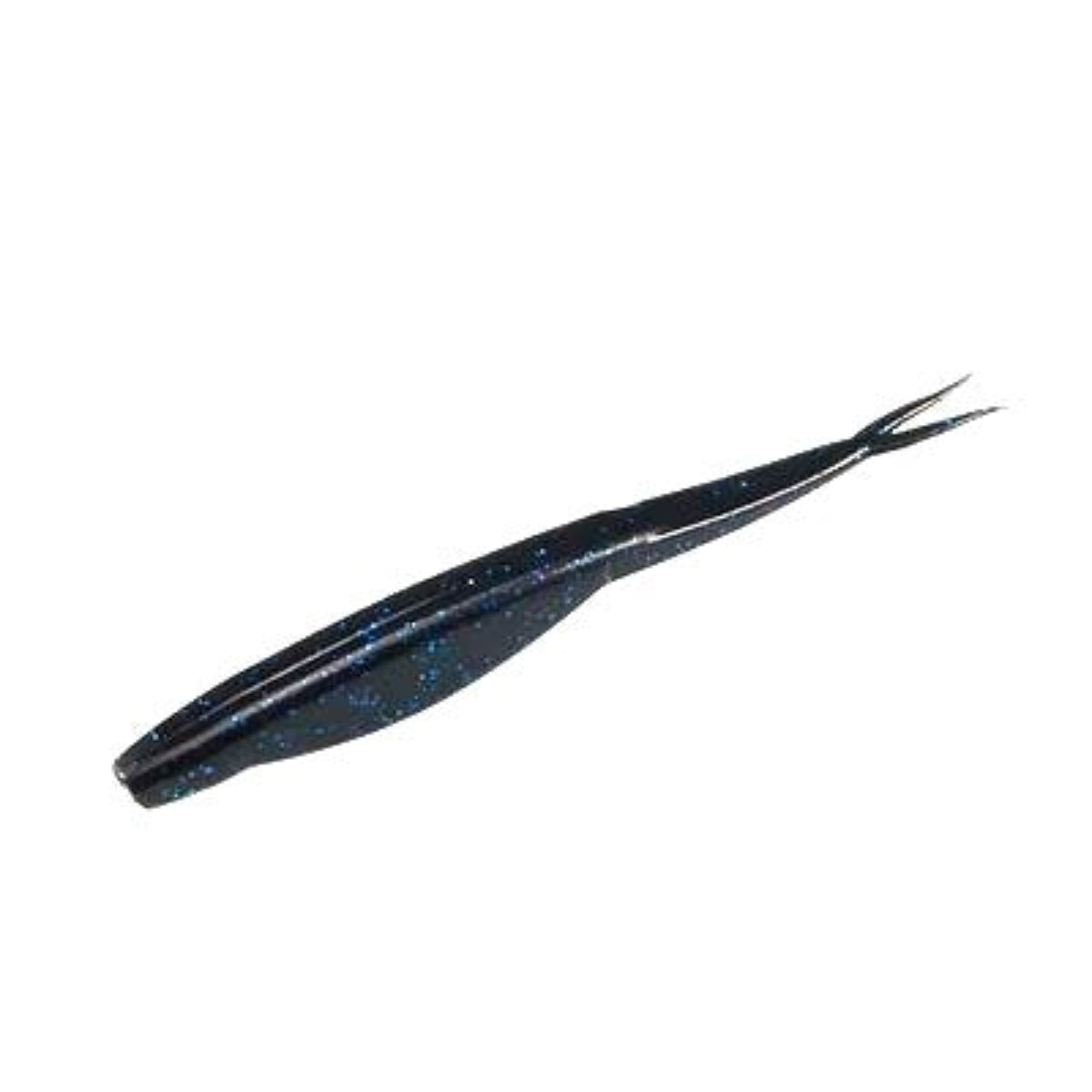 Split Tail Jerk - Black Blue Flakes (10-Pack) — soft plastic fishing bait