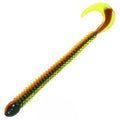 Ring Worm 4" - Fire Tiger (10-Pack) — soft plastic fishing bait