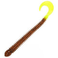 Ring Worm 4" - Pumpkin Chartreuse Tail (10-Pack) — soft plastic fishing bait