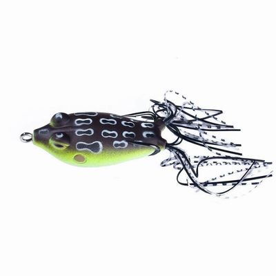 Hollow Body Frog - Smoke / Chartreuse Belly — soft plastic fishing bait