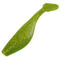 Swim Shad 4" - Chartreuse Gold Glitter (10-Pack) — soft plastic fishing bait