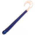Ring Worm 4"- Electric Blue Pearl Tail (10-Pack) — soft plastic fishing bait