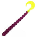 Ring Worm 4" - Purple Chartreuse Tail (10-Pack) — soft plastic fishing bait