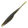 Triple Tail Jerk Shad - Green Pumpkin Blue and Purple Flake (6-Pack) — soft plastic fishing bait
