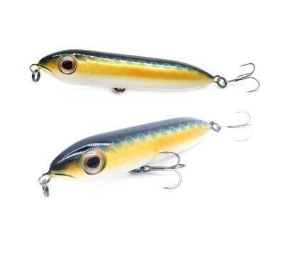 Spook Dog - Blue Dots Gold Shadow — soft plastic fishing bait
