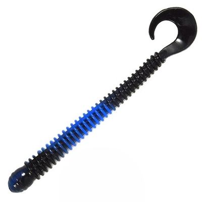 Ring Worm 4" - Black Blue Swirl (10-Pack) — soft plastic fishing bait