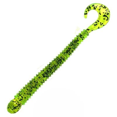 Ring Worm 4" - Chartreuse Pepper (10-Pack) — soft plastic fishing bait