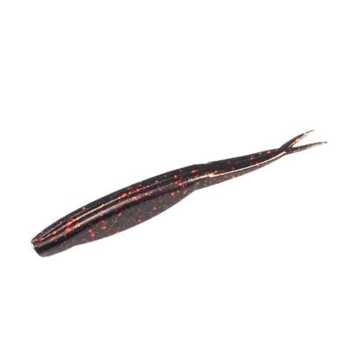 Split Tail Jerk - Black Red Flakes (10-Pack) — soft plastic fishing bait