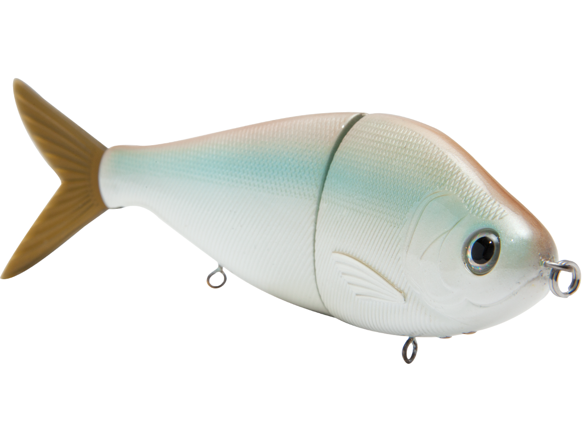 Fishing lure resembling a fish on a white background