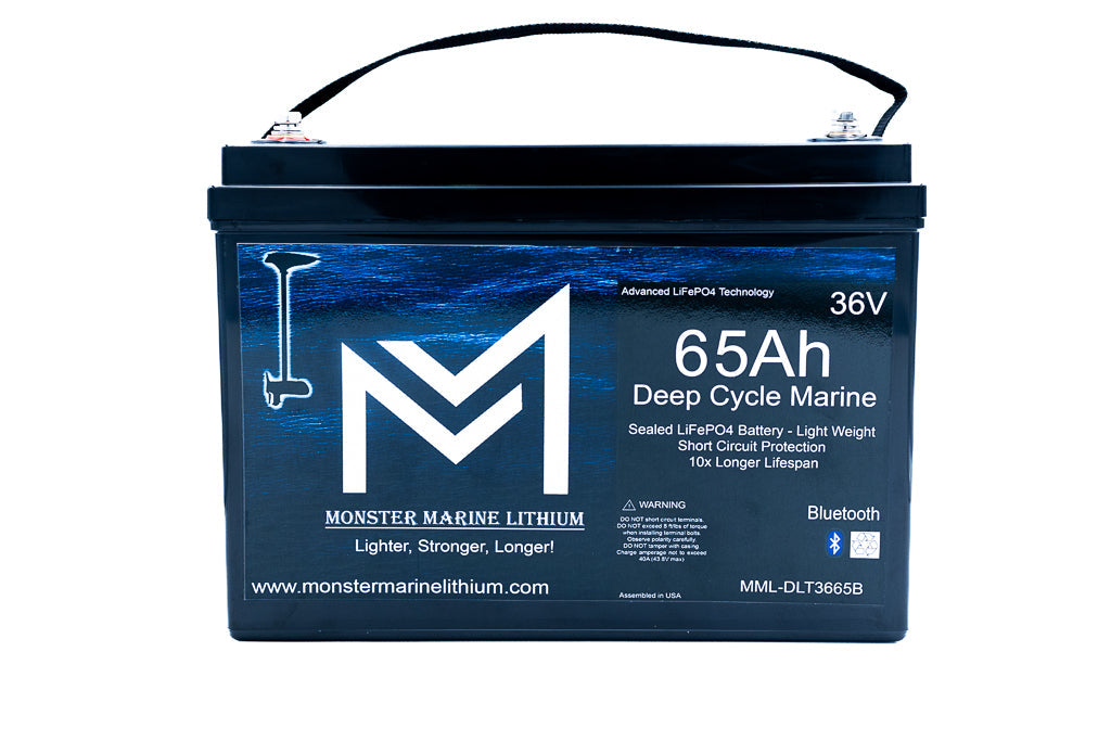 36V 65Ah Bluetooth Lithium Trolling Battery, view 2