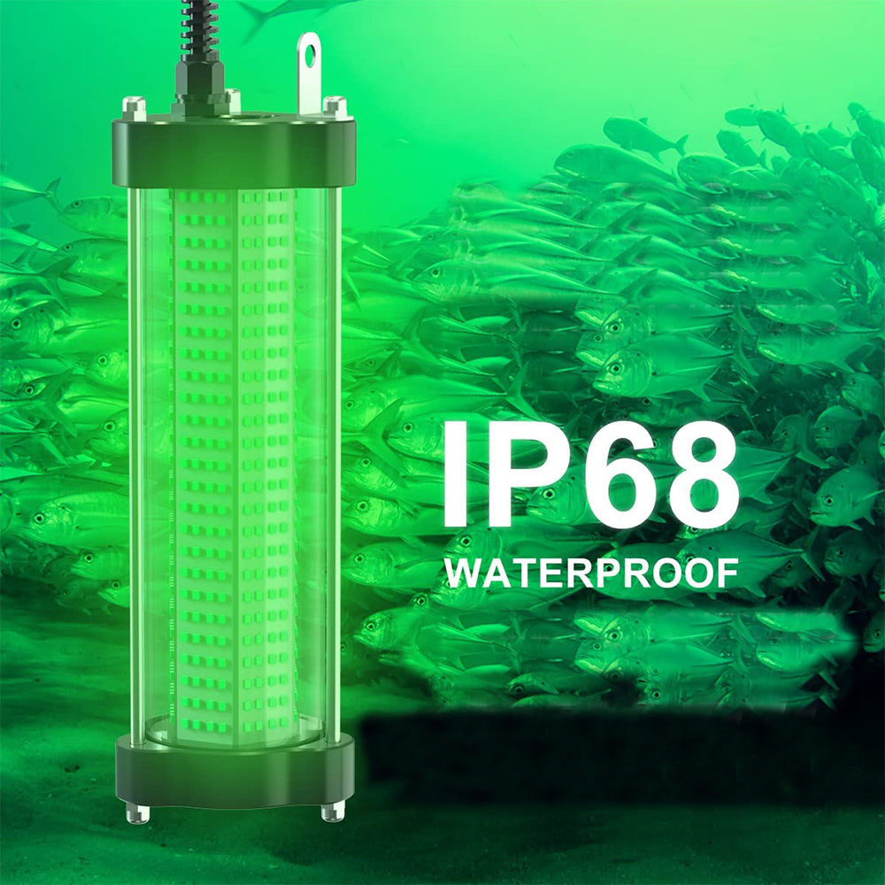 200W 300W Underwater Fishing Light 12V IP68 Waterproof Aluminum High Power Glowing Boat Fish Attractants Lure Green Submersib
